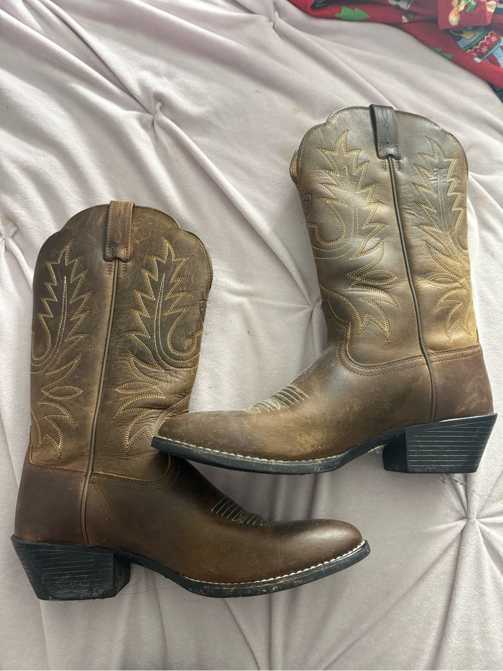 Ariat Brown Leather Western Heeled Boots - Picture 2 of 7